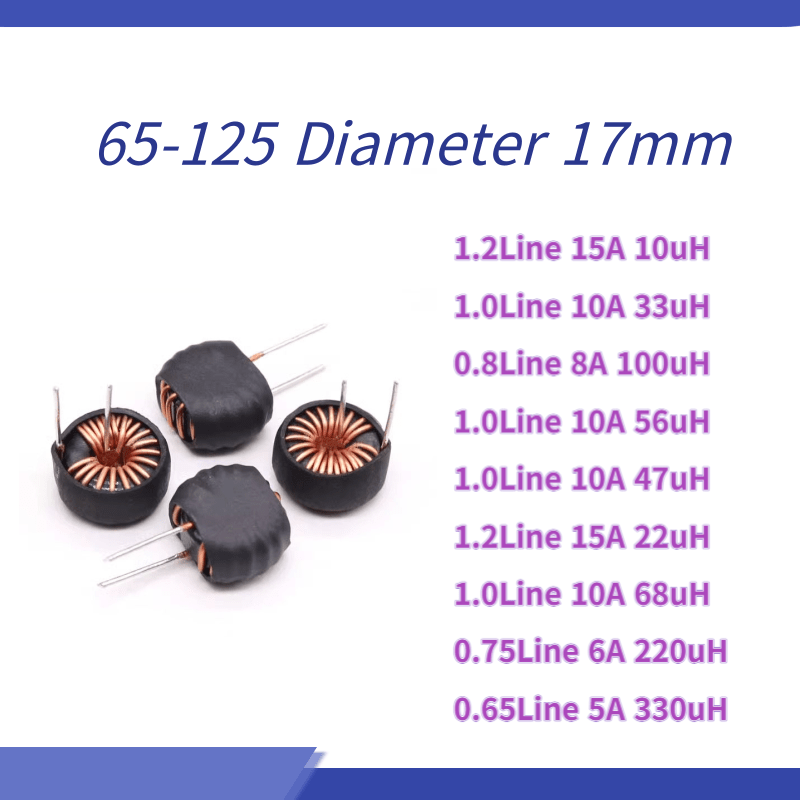 5 teile/los Eisen Silizium Aluminium Magnet ring Induktivität 15a/10a/8a/6a 330uh/220uh/100uh/65125 Durchmesser 17mm