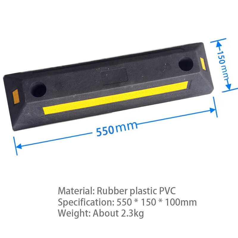 KOOJN Rubber Wheel Locator Reverse Collision and Anti Slip Rubber Plastic Stopper Rubber Plastic Car Stopper Parking Space