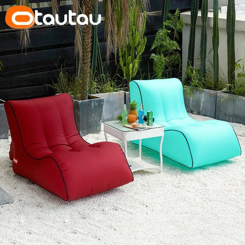 OTAUTAU-tumbona inflable para exteriores, sofá cama reclinable portátil para acampar, playa, piscina, muebles flotantes, SF104