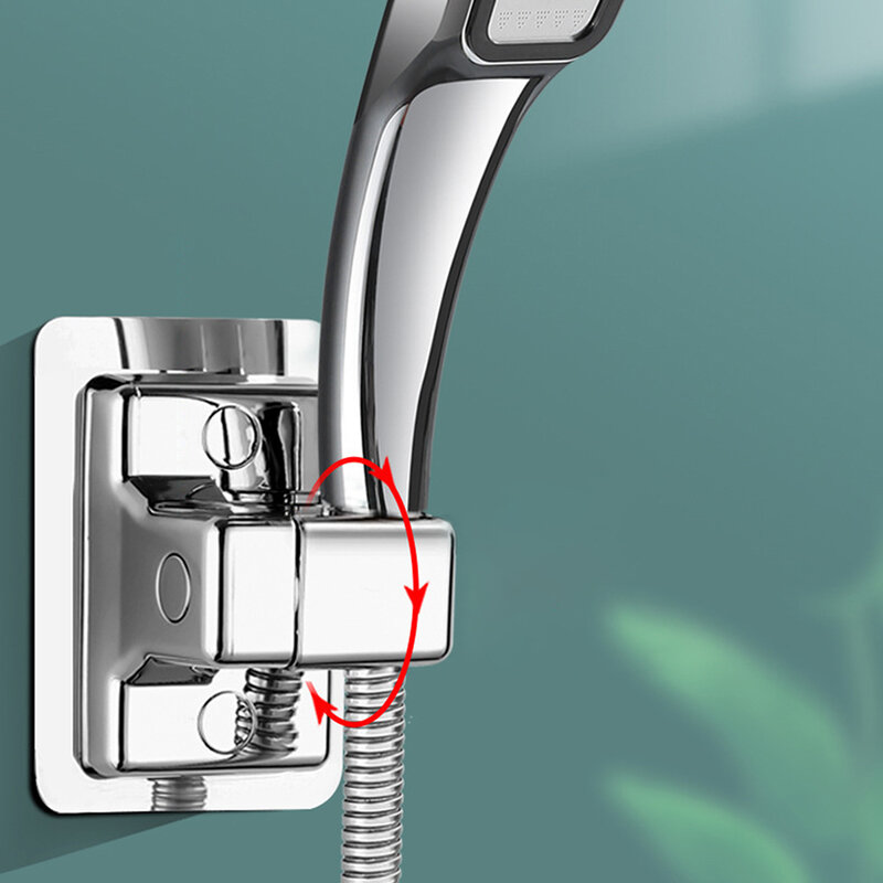 Staffa per doccia 1pc supporto per doccia regolabile senza perforazione Base a parete fissa per Pod di loto a parete in ABS per la decorazione della casa del bagno