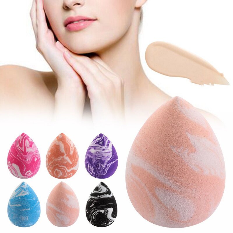 Powder Foundation Concealer Marmorierung Wasser-tropfen Form Schwamm Mix Pulver Puff Kosmetische Schwamm Schönheit Ei