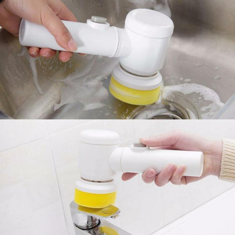 Электрическая щетка для чистки, Ручной Кухонный очиститель, беспроводной скруббер для скруббера, для ванной комнаты, перезаряжаемая щетка для мытья