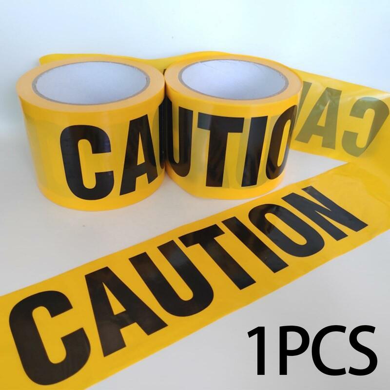 Cinta de precaución para uso policial, cinta de seguridad contra peligro, 100M, negra, amarilla, para construcción, barrera de advertencia para trabajo