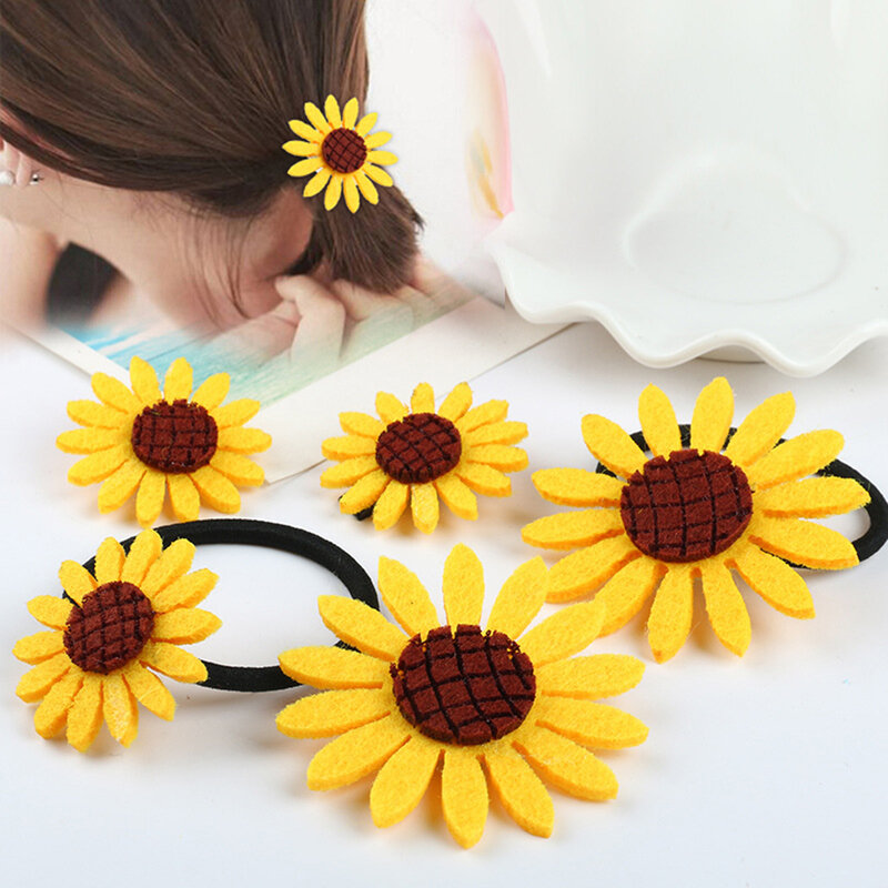 Sunflower hair ring hair ornaments cute ornaments hair rope headdress head rope