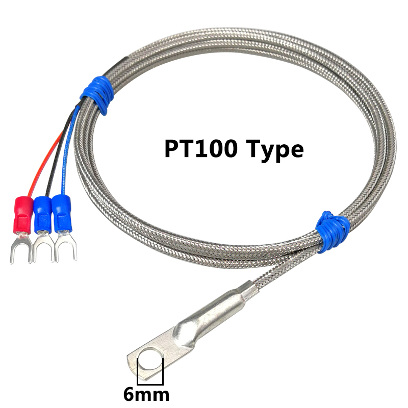 6mm lubang pencuci K/E/PT100 jenis Thermocouple Sensor suhu Probe 1-10m kabel untuk sensor Suhu Industri 0 ~ 800 °C