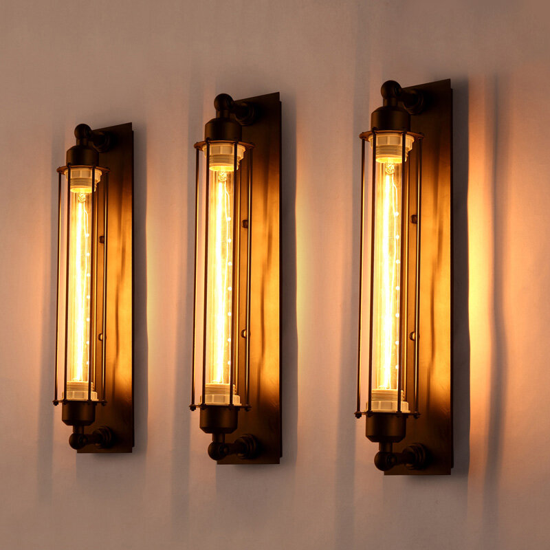 Retro Iron LED Wall Light, Estilo Industrial, Iluminação Interior, Lâmpada para Corredor, Escadaria, Restaurante, Loft, Quarto, Cabeceira, Decoração da casa