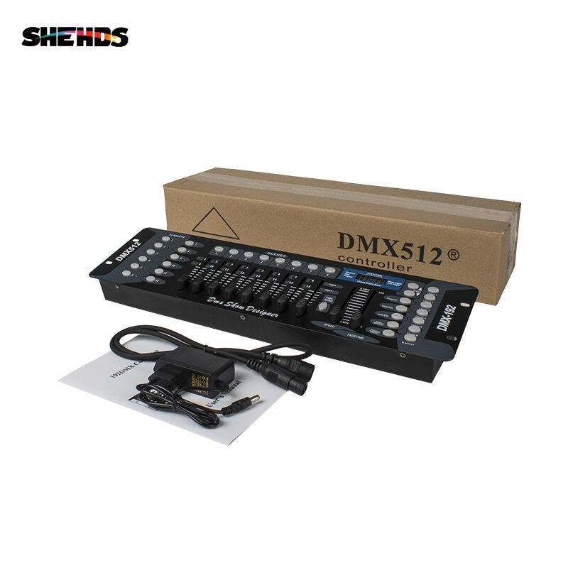 SHEHDS 192 DMX 컨트롤러, 512 디스코 DJ DMX 콘솔, 무대 조명 컨트롤러, DJ 파티 라이트 빔 워시 조명용