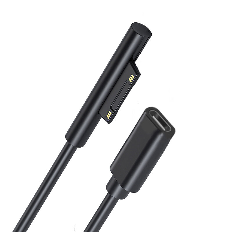 Connecteur convertisseur de chargeur USB Type-C, câble de charge PD, compatible avec Surface Pro 6, 5, 4/3 Go Ple2, 1 Laptop4, 3, 2/1, 15V, 3A, 45W