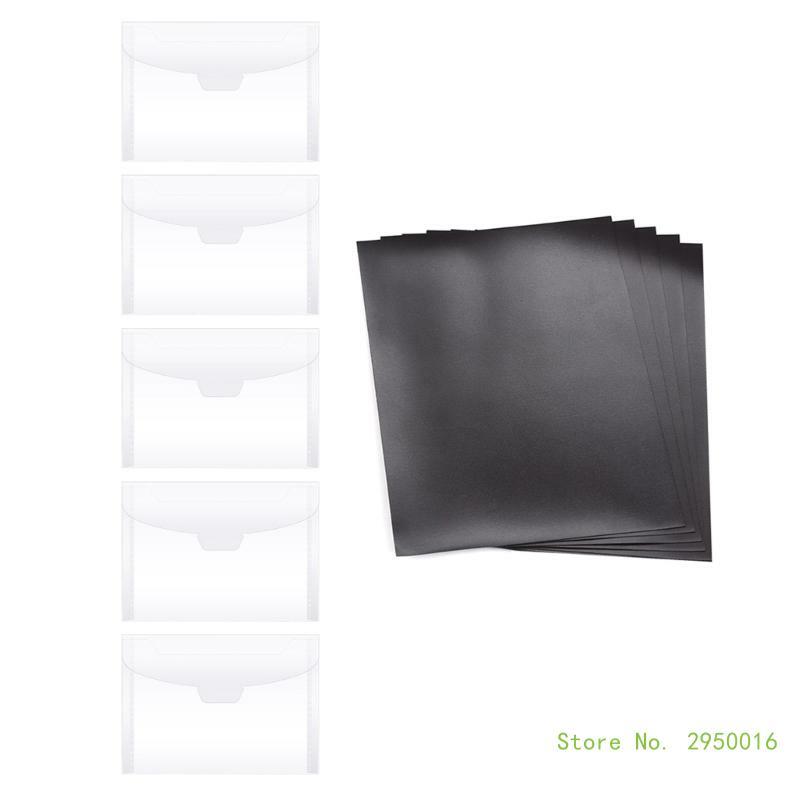 Troqueles de sello transparentes de 5/10/20 piezas, bolsillos de almacenamiento con hojas de goma de 0,3mm de espesor para troqueles de corte, fabricación de tarjetas