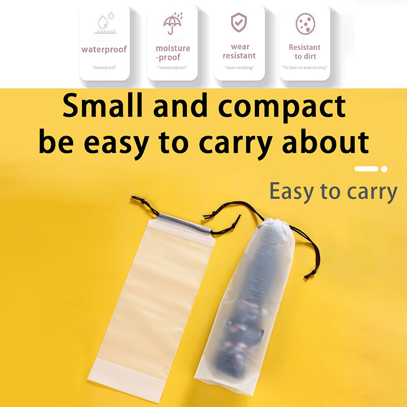 Tas penyimpanan payung transparan, 1/2 buah tas plastik transparan tas penyimpanan dapat digunakan kembali portabel payung tarik kabel penyimpanan penutup pengatur penyimpanan rumah