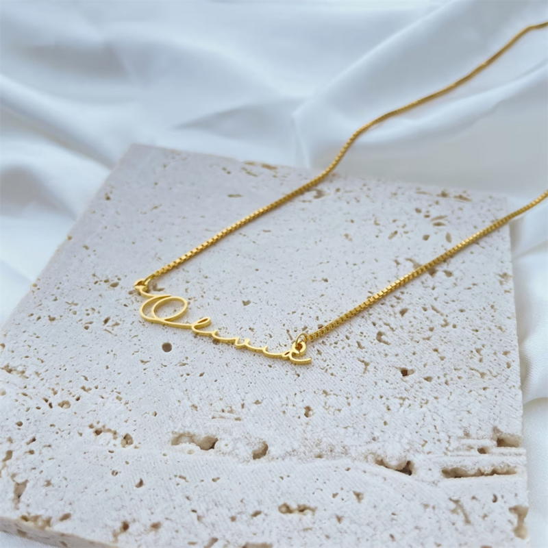 Personalisieren Name Halskette mit Box Kette benutzer definierte Name Halskette handgemachten Schmuck personal isierte Geburtstags geschenk für ihre Mutter