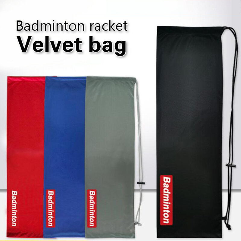 厚手のフリースバドミントンラケットバッグ、保護カバー巾着袋、1〜3個を収納できます