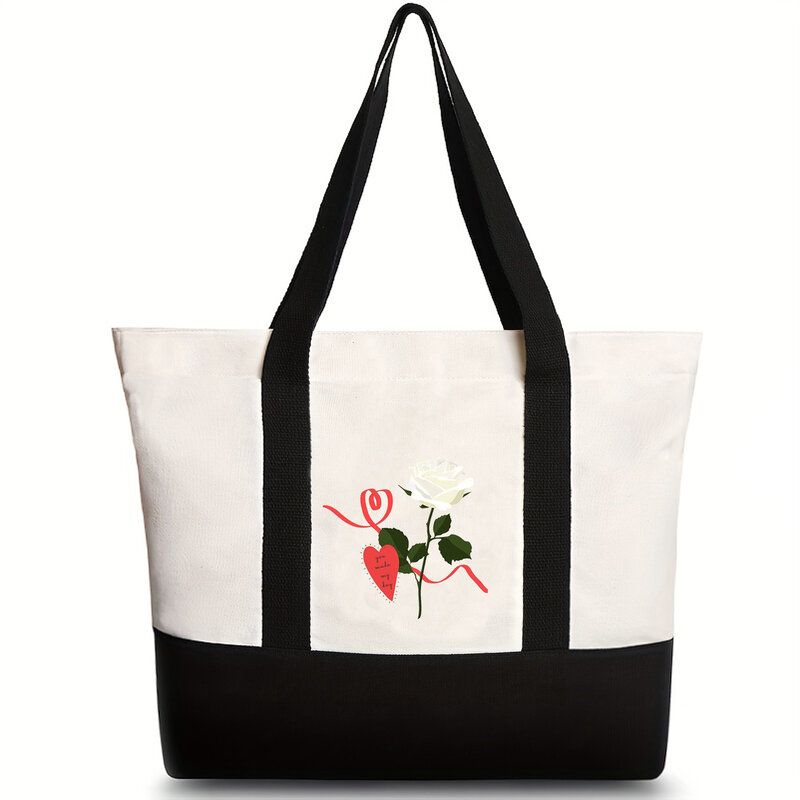 Сумка-тоут для покупок, легкая, но вместительная сумочка с новым рисунком, подходит для влюбленных, подарок с внутренним карманом