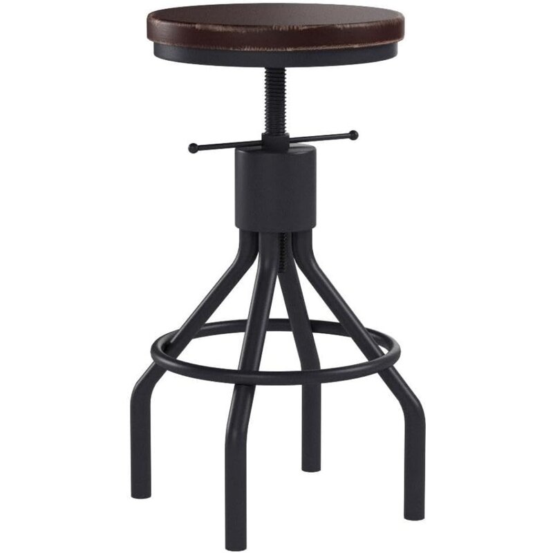 Stool-Set of 2-Swivel Counter Coffee Chair-Extra Pub Height Adjustable 22-33 Inch Cafe Café