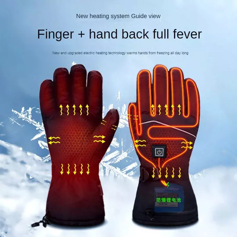 Gants de ski chauffants électriques pour hommes et femmes, écran tactile, chaud, moto, équitation, degré froid