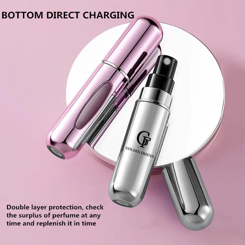 3/5Pcs 5ml 8ml Perfume Spray Bottle Travel Rotate Bottom Direct Charge Bottles Refillable Atomizer Portable Liquid Cosmetic Tool