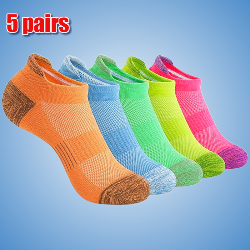 Neue 5 Paar hochwertige Söckchen sportliche No-Show-Socken Lauf komfort gepolsterte Sports ocken schweiß absorbierend und atmungsaktiv