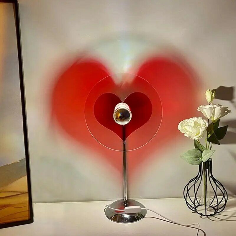 Heart Lamp LED Night Lamp 180 Degree rotating sunset love projection light Living Room Romantic Decoration Night lamp Supplies