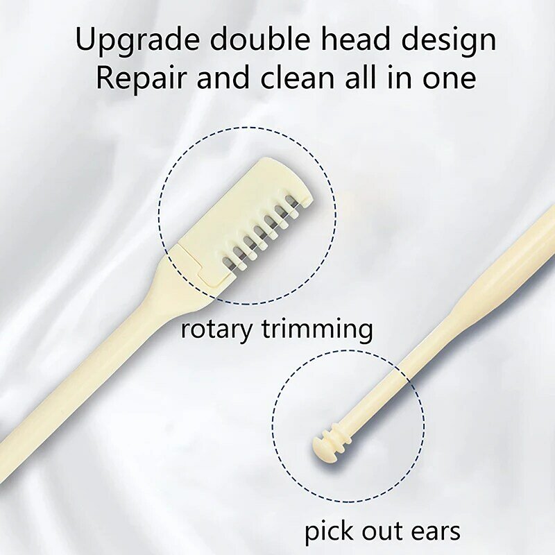 1/2/3 Pcs Washable Double Head Nose Hair Trimmer Manual Nose Hair Ear Spoon 360°Rotate Nose Hair Knife Trimmer Stainless Steel