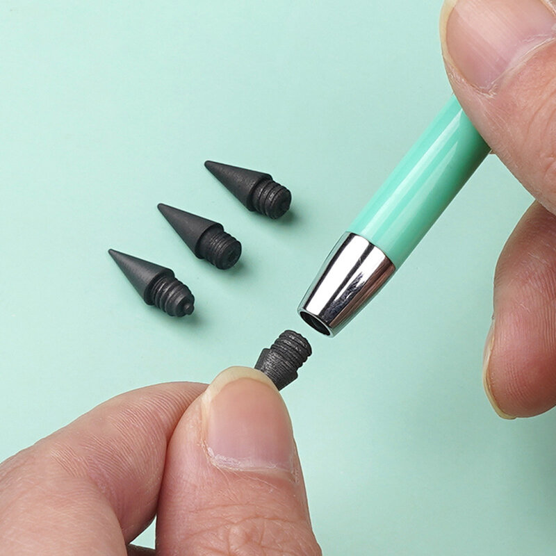 1/6PC 컬러 영원한 연필 리드 코어 착용 휴대용 교체 가능한 펜 문구 용품