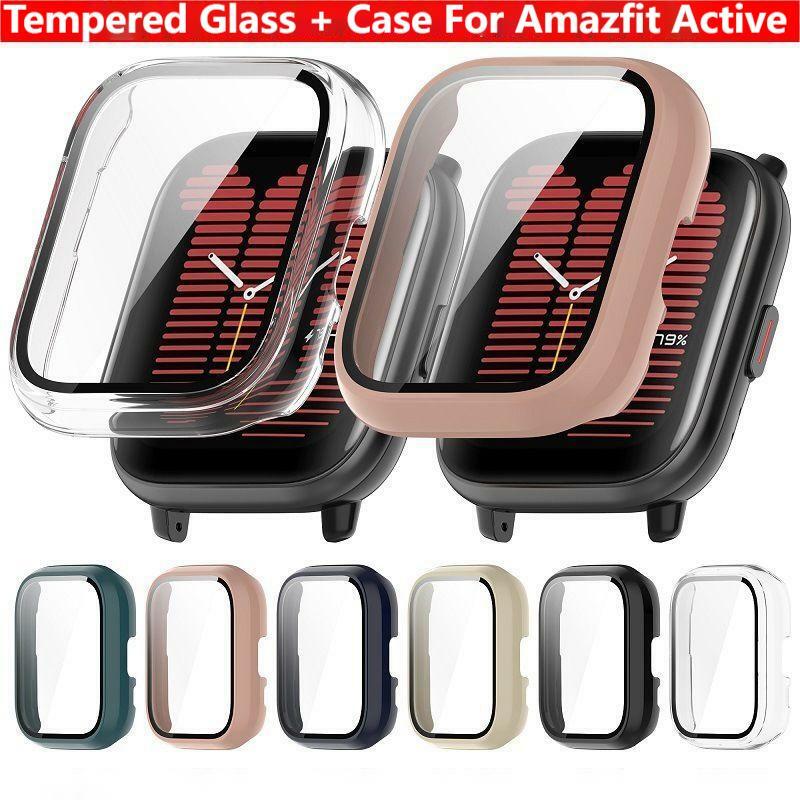 Vidro Temperado e Case para Amazfit Active, Smart Watch Strap, Bumper Shell, Protetor de Tela Full Cover, Acessórios, A2211
