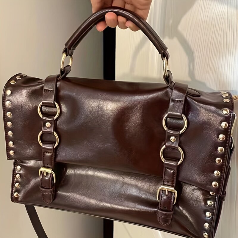 Lady Messenger Bag briefcase retro messenger bag high-capacity commuter tote messenger bag