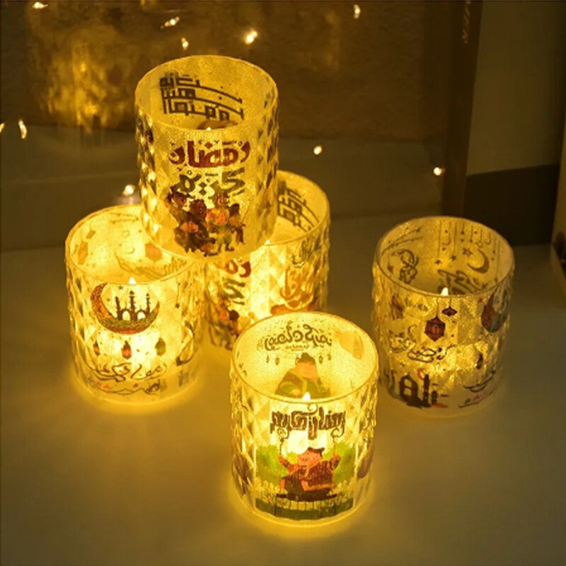 ของตกแต่งบ้านเดือนรอมฎอน Eid Mubarak ไฟ2024ไฟ LED กลางคืนของตกแต่งงานเลี้ยงตู้ย่อยของขวัญวันอีดอัลแอดฮา