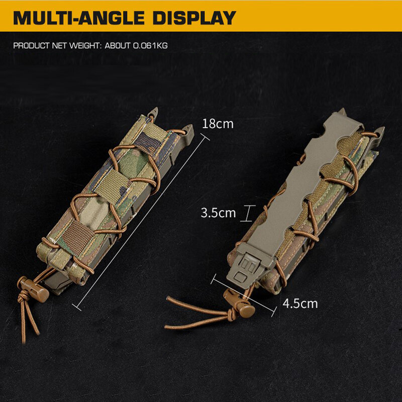 Bolsa táctica Modular MOLLE para pistola militar de caza Airsoft, cargador de 9mm y 45 de largo