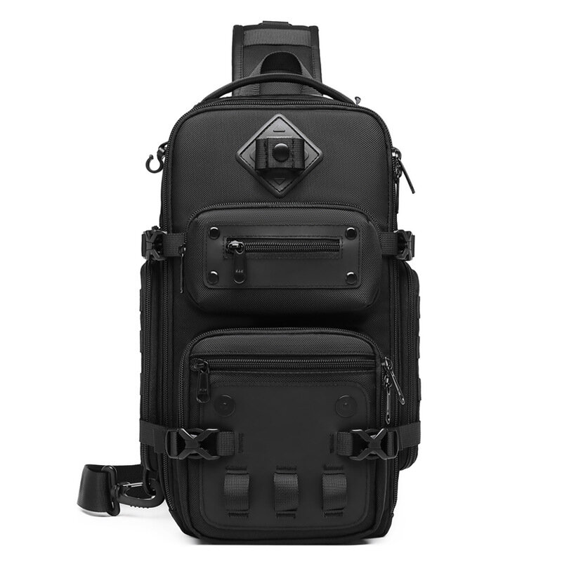 Ozuko Men's Chest Bag Outdoor Tactical One Shoulder Crossbody Bag High Capacity Waterproof Sports Bag For Man
