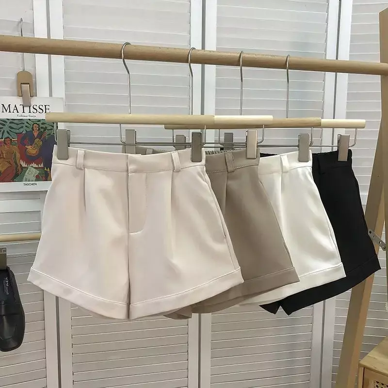 Летние шорты для женщин, чистые универсальные офисные женские базовые повседневные нежные Модные Простые Популярные в японском стиле Y2k classic