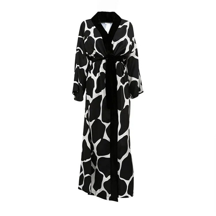 2024 New Satin Spring Large 7/4 Sleeves Cool Feeling Pajamas Bathrobe Home Furnishings Women's