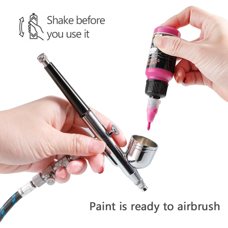 SAGUD Airbrush Paint Set 12/24 colori 30ML vernice acrilica fluorescente a base d'acqua opaca per scarpe nail Art pittura modello fai da te