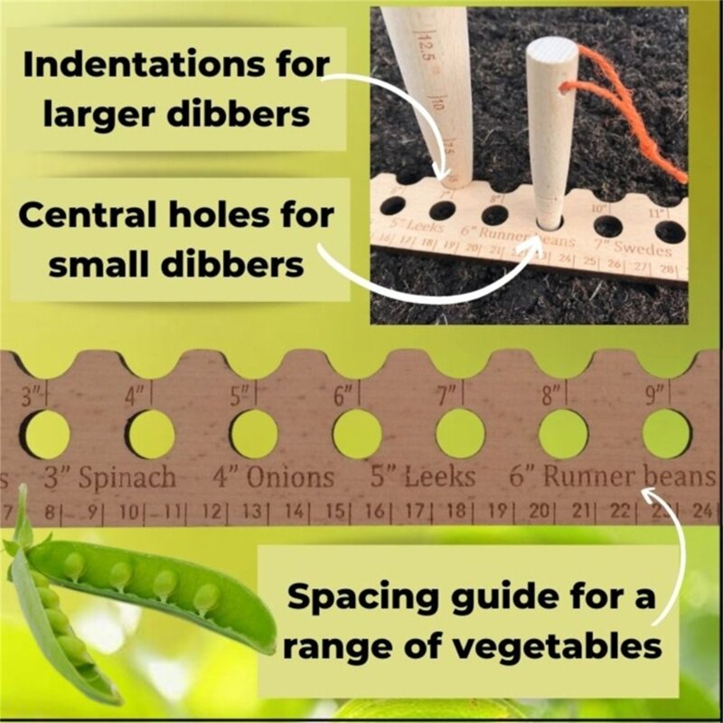 식물 Dibber 씨앗 간격 눈금자 홈 식물 야채에 대한 정원 Dibber 구성