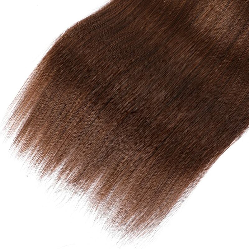 Bundel coklat rambut manusia bundel lurus coklat muda #4 bundel rambut manusia lurus Brasil belum diproses rambut manusia Brasil