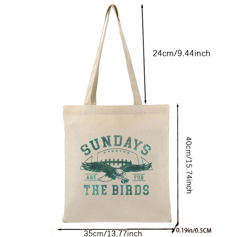 Sundays The Birds Print Canvas Tote Bag para mujer, bolso de mano ecológico, bolso de viaje, almacenamiento, organizador de equipaje, regalo portátil para ella