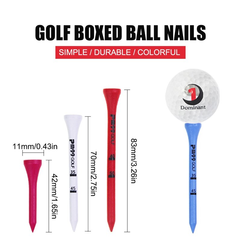Madeira Golf Tees com estojo de armazenamento, Golf Ball Holder, Reduzir rotação lateral e fricção, Acessórios de treinamento profissional