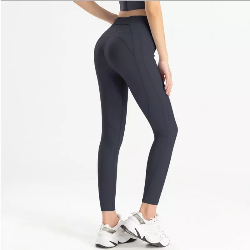 Pantalones de Yoga deportivos para mujer, pantalones de Yoga desnudos, limón, nuevo