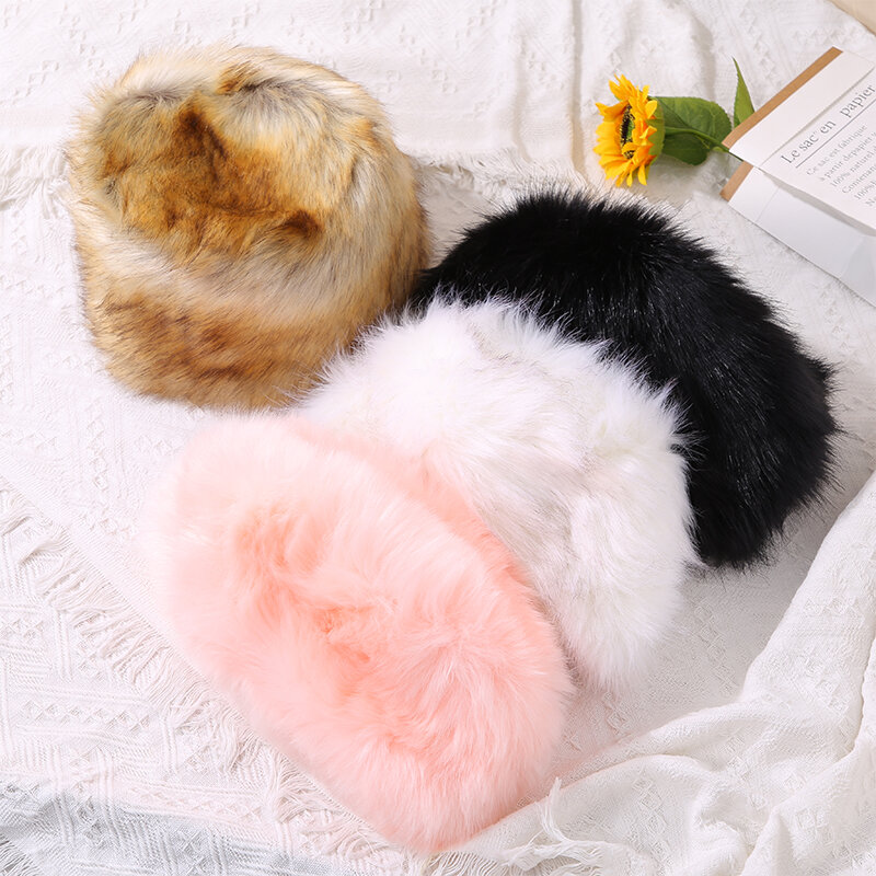 The Latest Women'S Winter Artificial Fur Hat In Cossack Russian Style Fluffy Hat Grunge Warm Imitation Mink Fur Hat