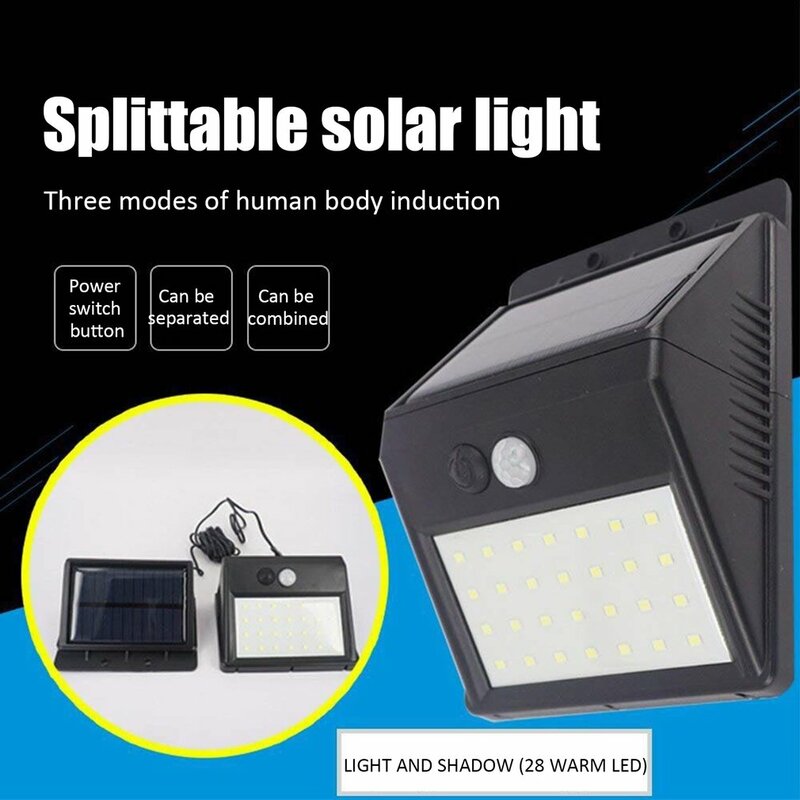 Luces LED solares con Sensor de movimiento, luz de pared de inducción del cuerpo humano, impermeable, alimentada por energía Solar, decoración de jardín, 30 unidades