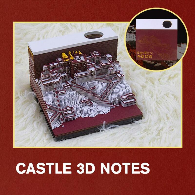 3d Memo Pads führte 190 Blatt DIY Magic Castle Notiz blöcke Papier klebrige Geschenk büros Geburtstag niedliche Note Note Hochzeit h2c7