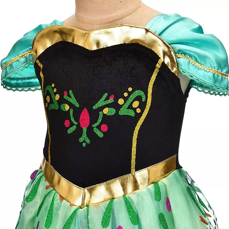 Mrożony kostium Anna dla chłopców i dziewcząt, kostium księżniczka Anna, akcesoria do Halloween, karnawał