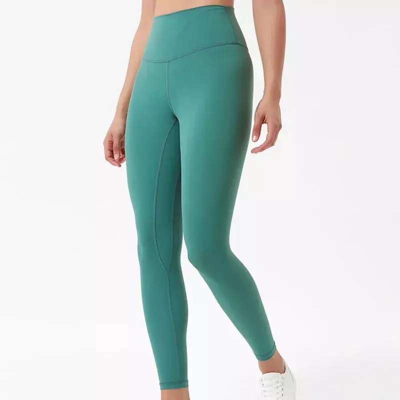 Yoga calças elásticas de cintura alta para feminino, terno esportivo, fitness, mesmo nu, novo