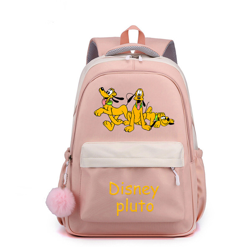 Mochilas Disney-Pluto Mickey para estudante e adolescente, mochila de alta capacidade, linda mochila de viagem, mochilas populares para crianças e adolescentes, moda