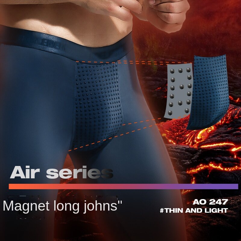 สุขภาพนักมวย Breathable Leggings อบอุ่นชุดชั้นในเร้าอารมณ์ร้อนฉนวน Pantyhose ชายฤดูหนาวความร้อน Long John ชุดชั้นใน Magneti