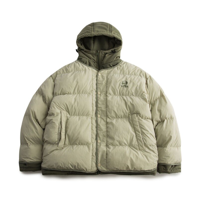 American Fashion Brand Retro parka Fake due pezzi con cappuccio abiti da lavoro giacca di cotone inverno addensato cappotto caldo abbigliamento uomo