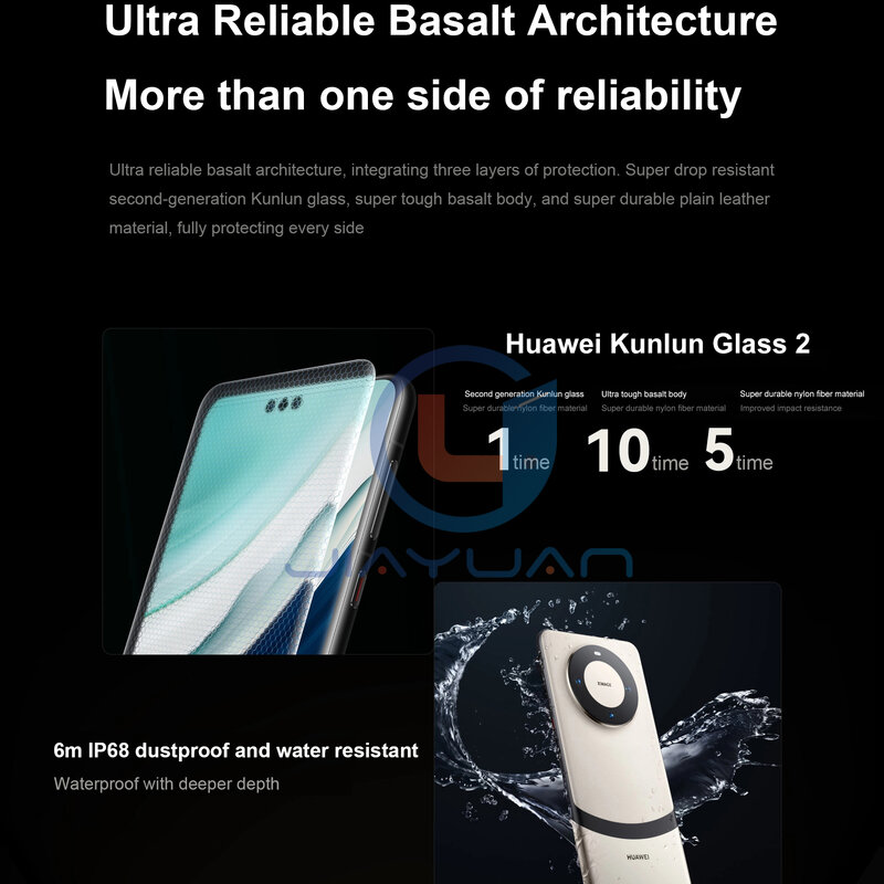 Оригинальный смартфон Huawei Mate 60 Pro + мобильный телефон IP68 Водонепроницаемый 6,82 "120 Гц Kunlun стеклянный 2 экрана Kirin 9000S гармония 4,0