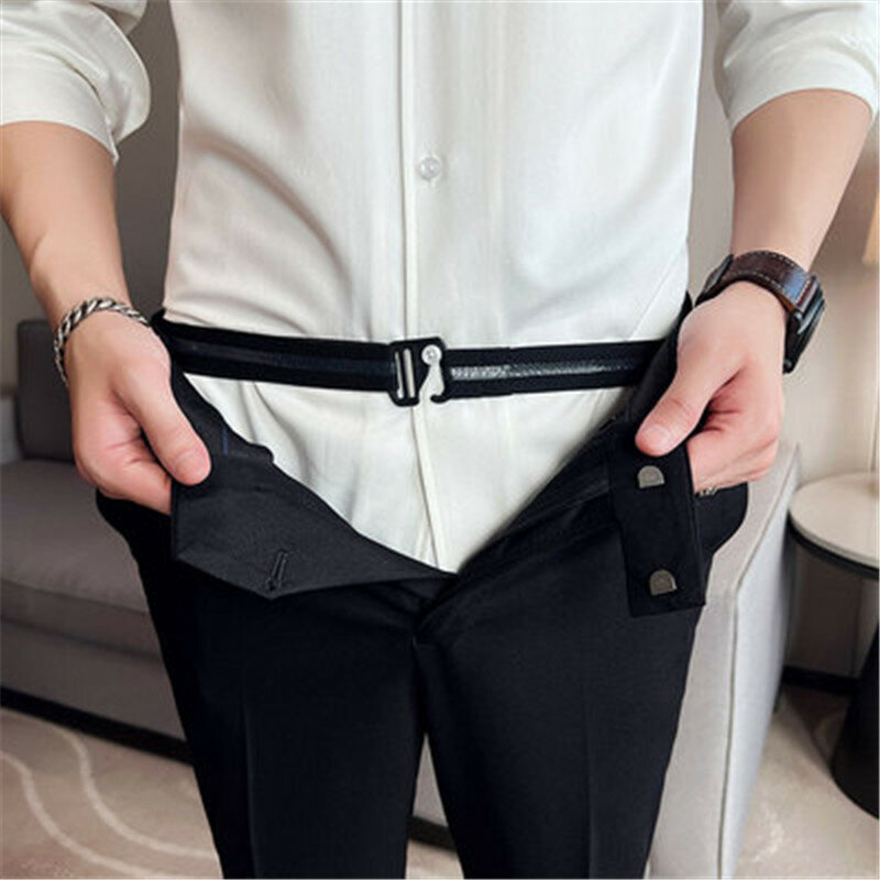 Adjustable Waist Shirts Non-slip Strap Belt Stretch Artifact Tools For Men Business Gentlemen Commerbunds Casual Hook Belts 2022