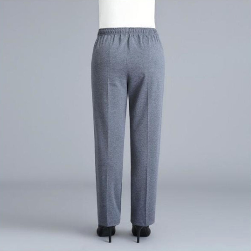 Calças femininas de meia-idade casual solto elástico calças de cintura alta quente feminino primavera outono inverno pantalon femme 5xl
