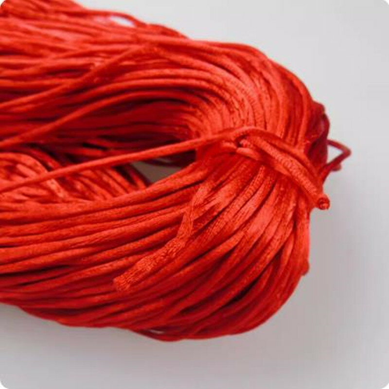 100 metros vermelho chinês nó cabo colar nó rattail fio sintético seda e0951