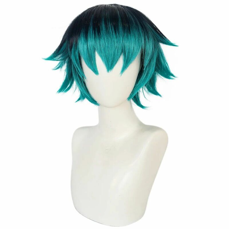 Luka Couffaine Cosplay Wig Short Black Blue Gradient Wig Anime Cosplay Costume Women Men Halloween Party Role Cosplay Props